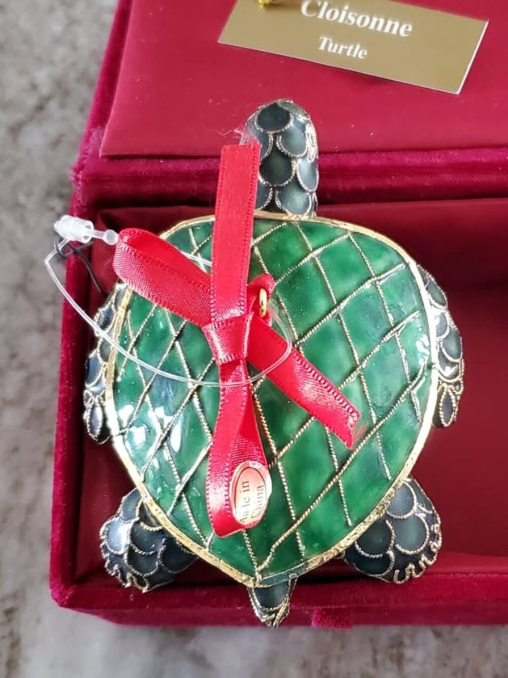 Cloisonne Art (3) - Ornaments / Collectibles / Vintage - Turtle, Tropical Fish